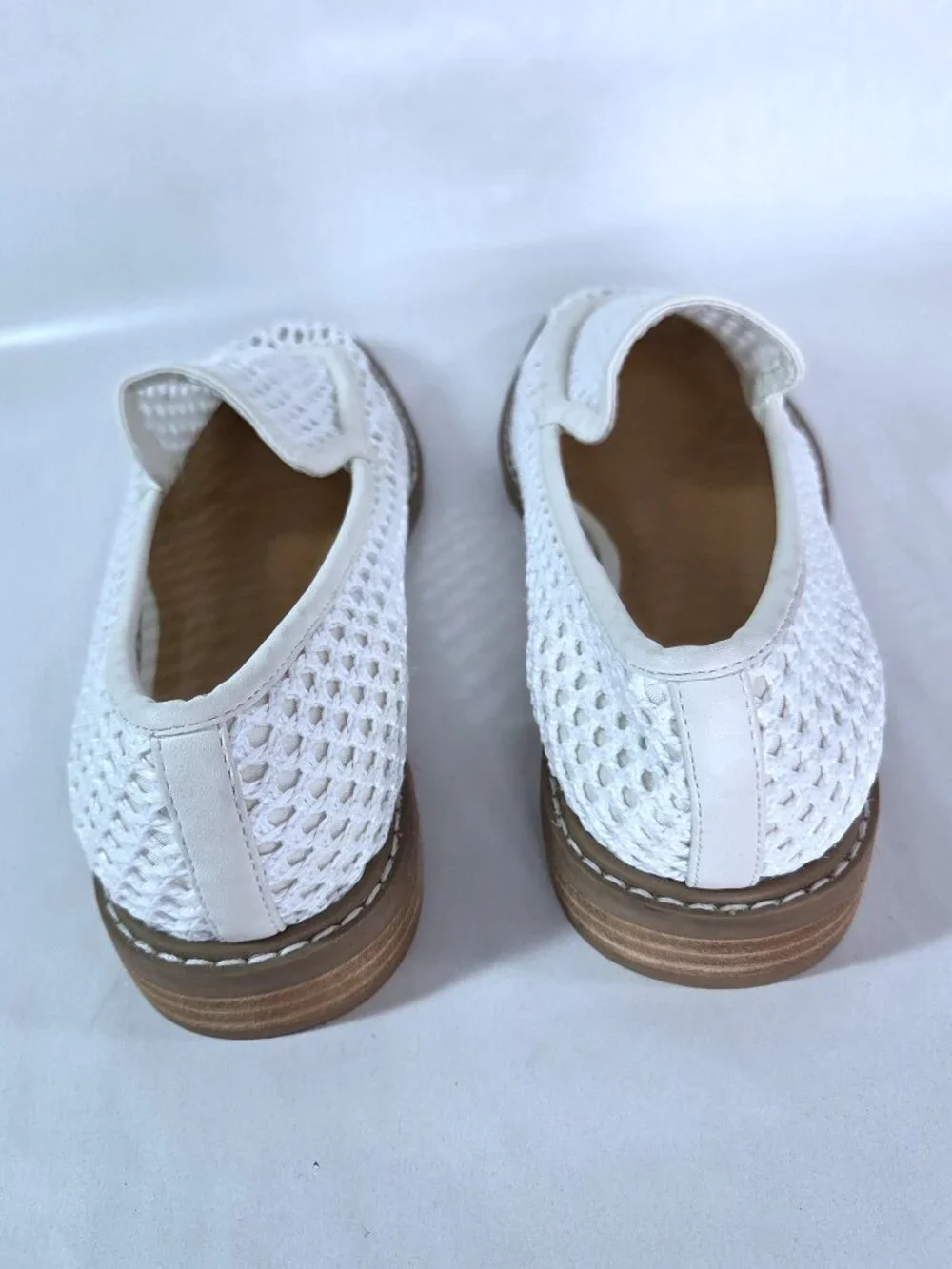 Dolce Vita Fran White Mesh Woven Loafers Size 8